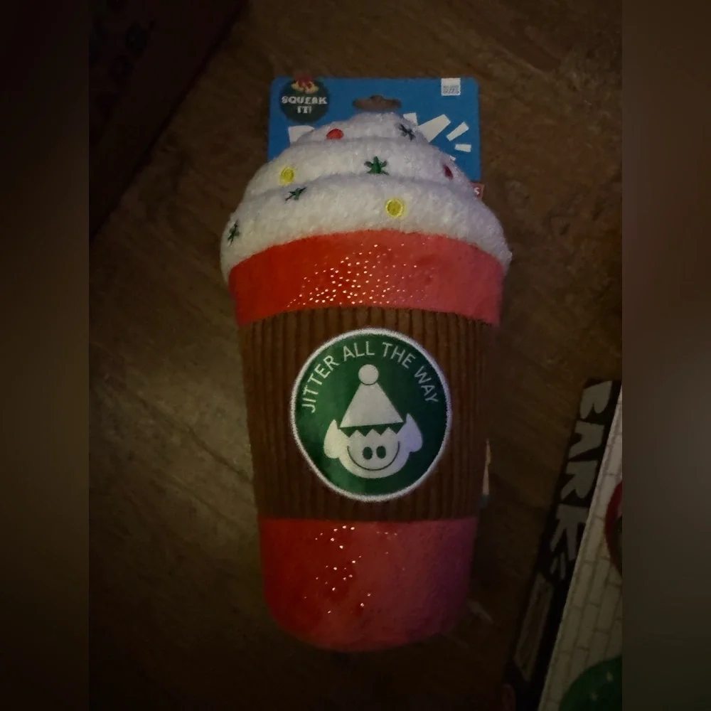 Bark Box XL Puppermint mocha latte dog toy NEW